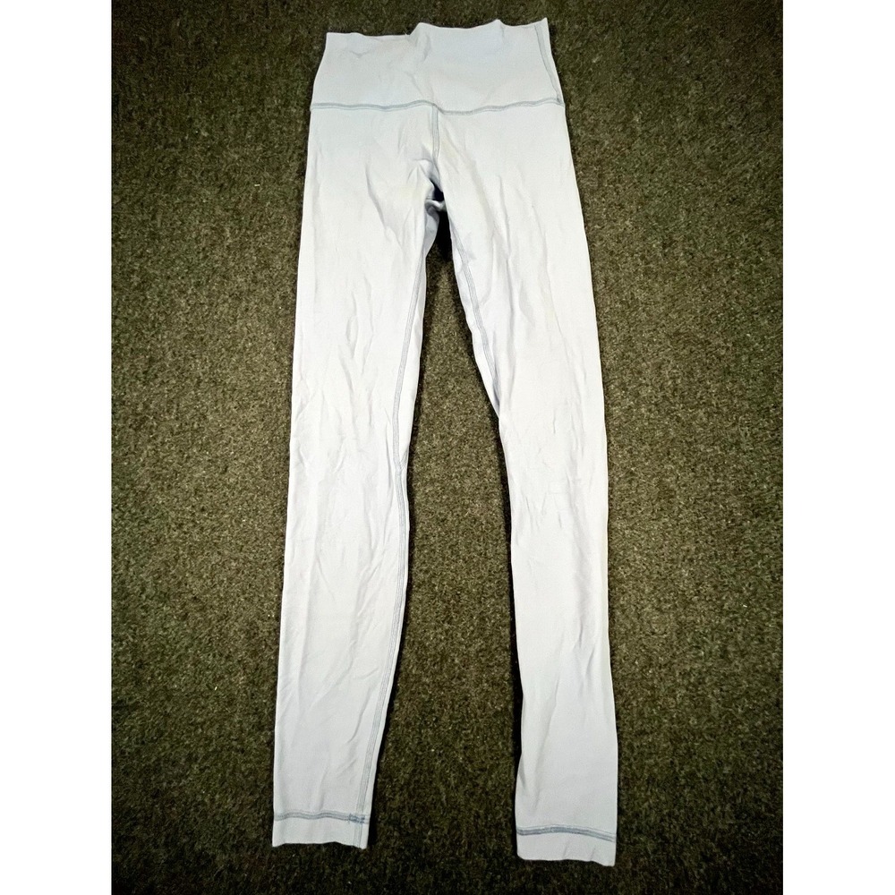 Lululemon Leggings Women 6 Light Blue High Rise 27" Inseam Skinny Leg Athleisure
